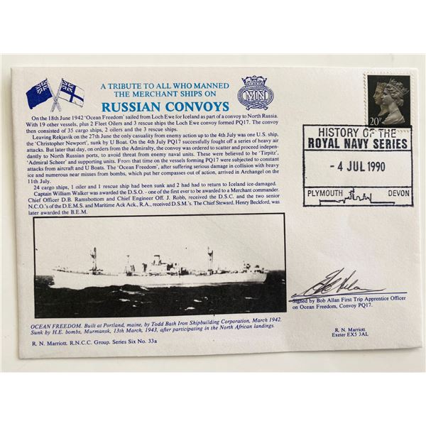 WWII Russian Convoys Royal Naval Signed Commemorative Cover