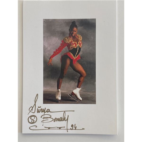 Olympic figure skater Surya Bonaly signed postcard