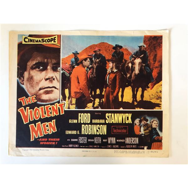 The Violent Men original 1954 vintage lobby card