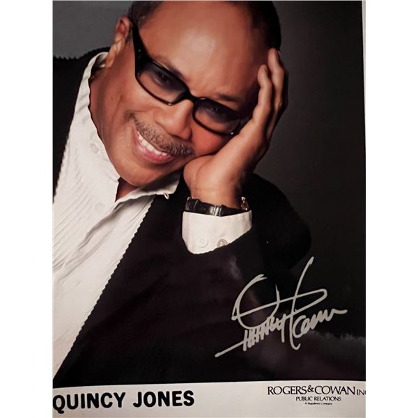 Quincy Jones facsimile signed photo. 8x10 inches