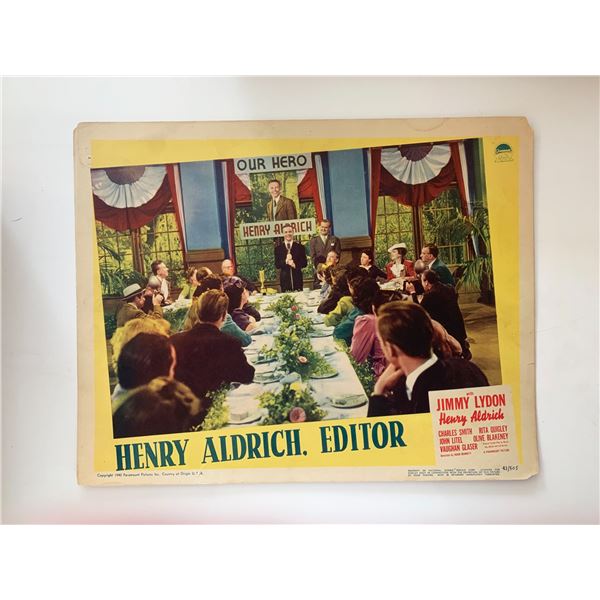 Henry Aldrich, Editor original 1942 vintage lobby card