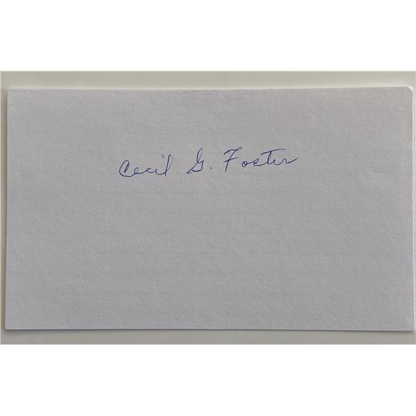 Lt. Col Cecil G. Foster original signature