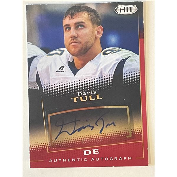 Davis Tull signed autograph card