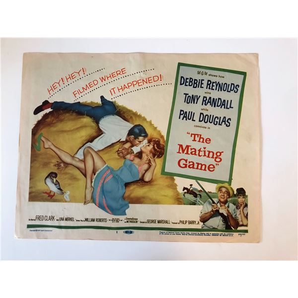 The Mating Game original 1959 vintage lobby card