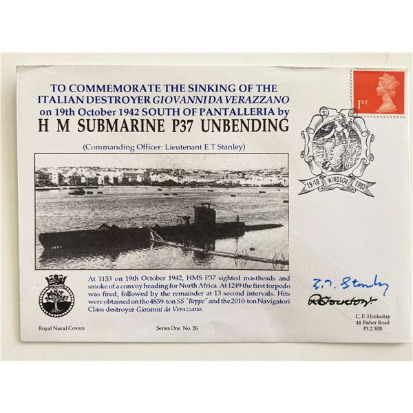 1993 Sinking Italian Ship by HM Submarine P37 Unbending Signed Navy Commemorative Cover