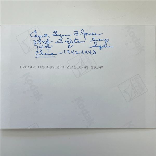 WWII USAF Lynn F. Jones signed photo