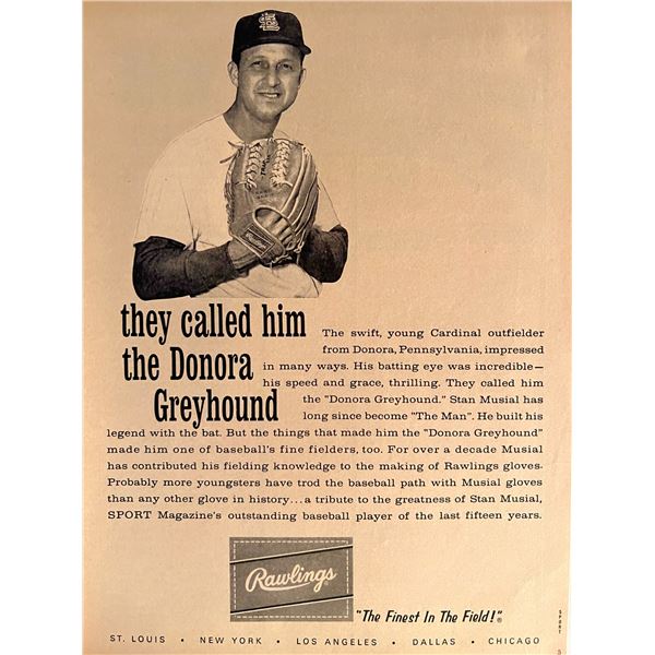 Stan Musial Rawlings magazine ad