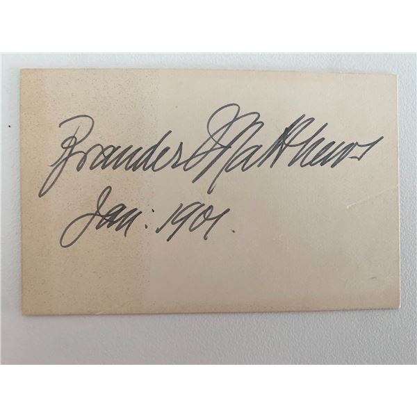 Brander Matthews signature cut