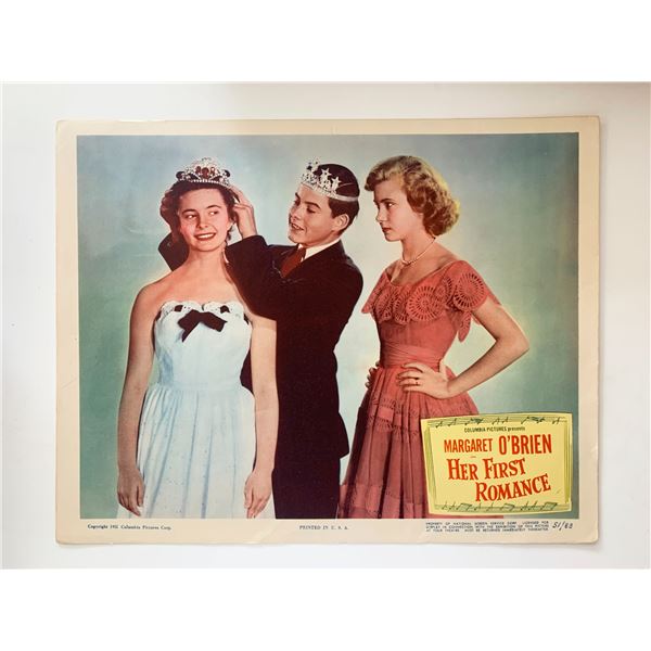 Her First Romance original 1951 vintage lobby card