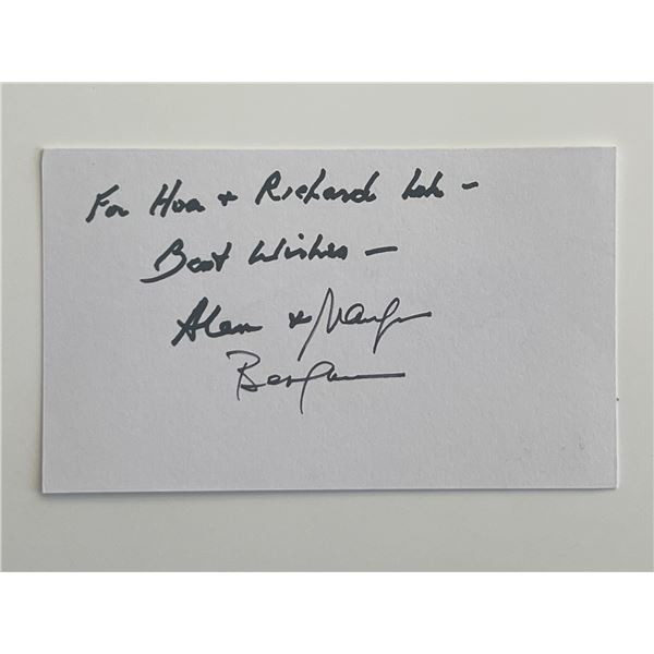 Alan and Marilyn Bergman signed note
