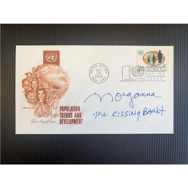 The Kissing Bandit Morganna Roberts signed first day cover