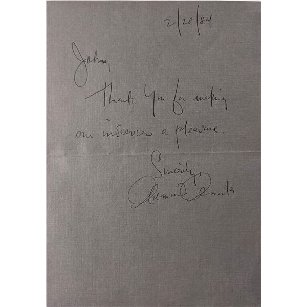 Armond Assante Signed Note