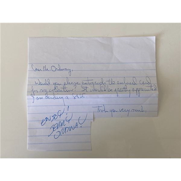 Jerry Ordway signed note
