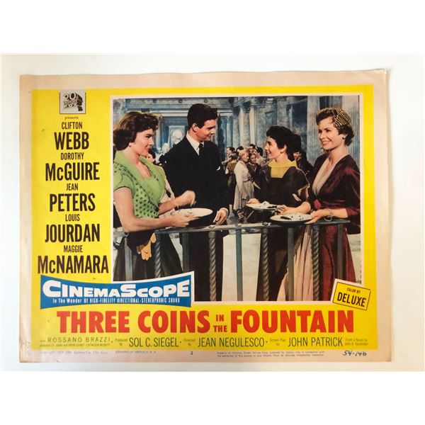 Three Coins in the Fountain original 1954 vintage lobby card