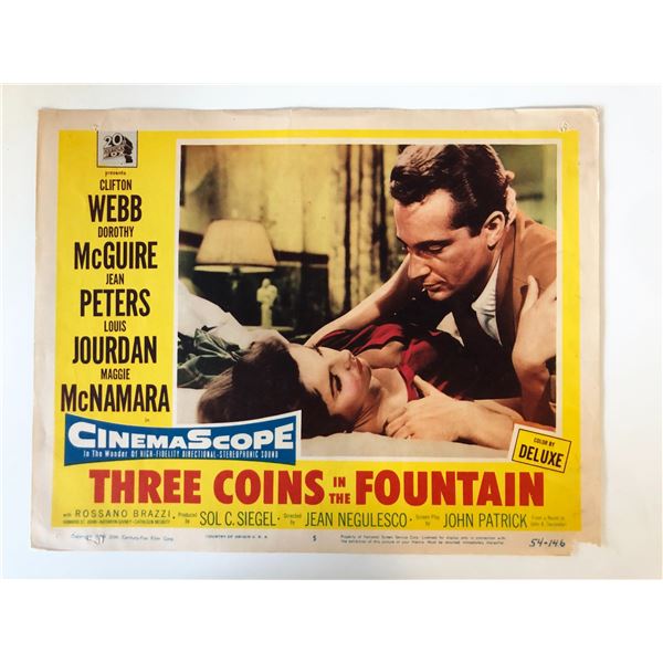 Three Coins in the Fountain original 1954 vintage lobby card