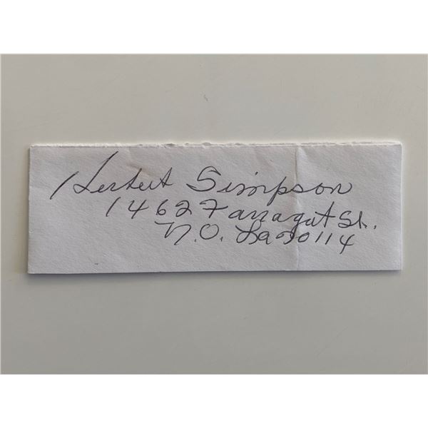 Herbert Simpson original signature
