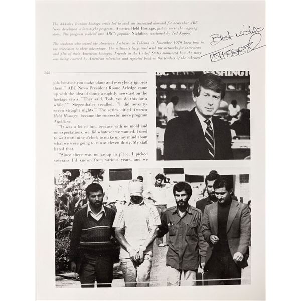 Ted Koppel signed magazine page