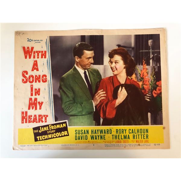 With a Song in My Heart original 1952 vintage lobby card