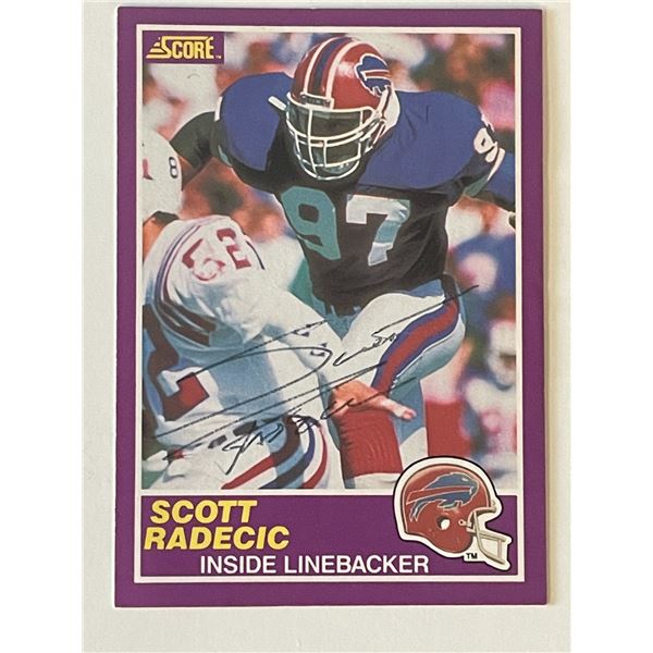 Buffalo Bills Scott Radecic signed 1989 Score #393S trading card
