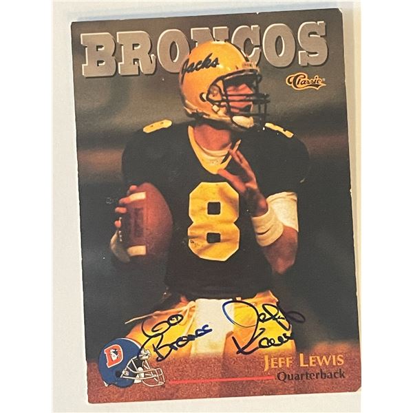 Denver Broncos Jeff Lewis 1996 Classic #48 signed trading card
