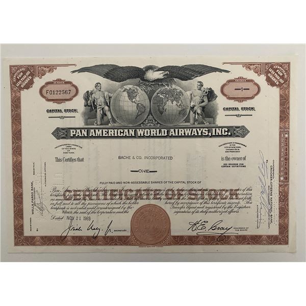 Pan American World Airways, INC One Share Certificate of Stock