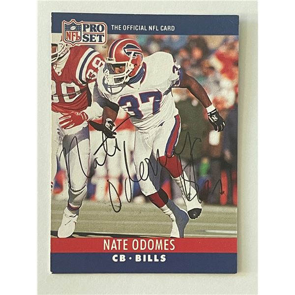 Buffalo Bills Nate Odomes 1990 NFL #37 signed card