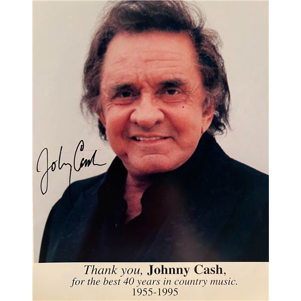 Johnny Cash facsimile signed photo. 8x10 inches