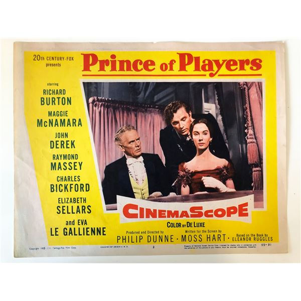 Prince of Players  original 1955 vintage lobby card