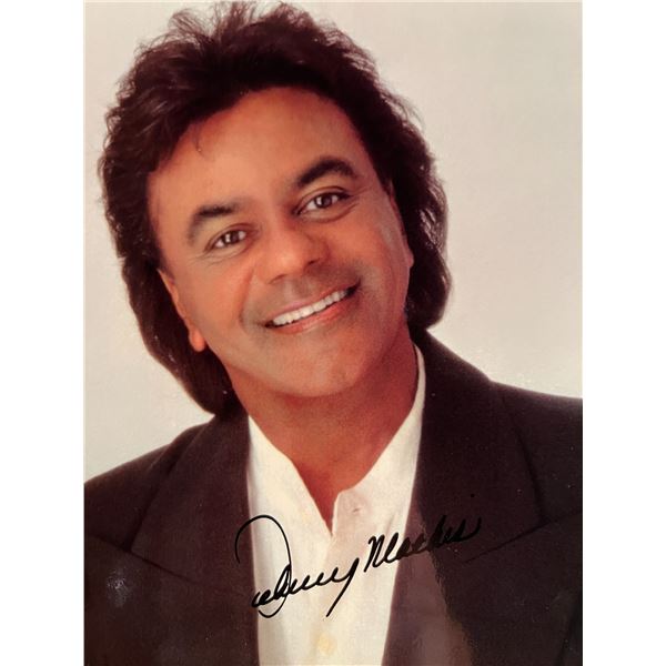 Johnny Mathis facsimile signed photo. 8x10 inches