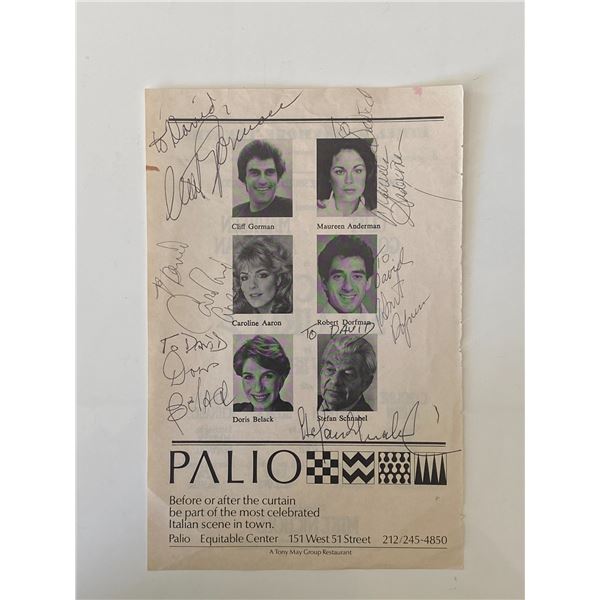 Social Security cast signed program page