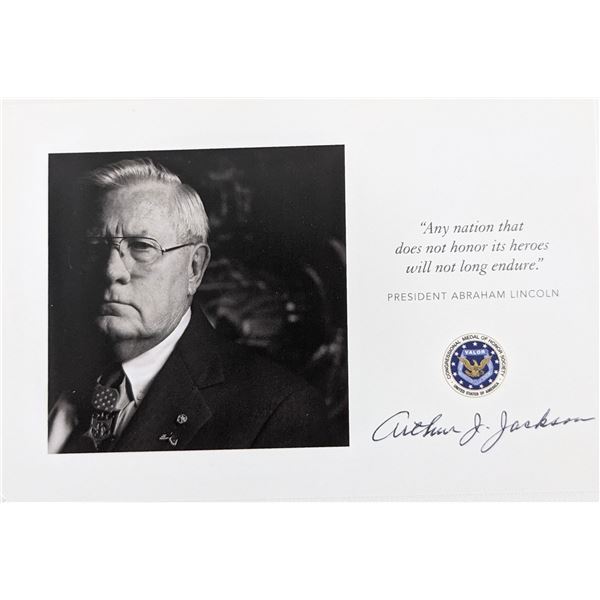 Medal Of Honor Recipient Arthur Junior Jackson signed card