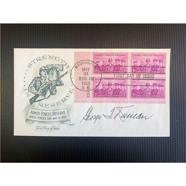 George T Duncan signed first day cover