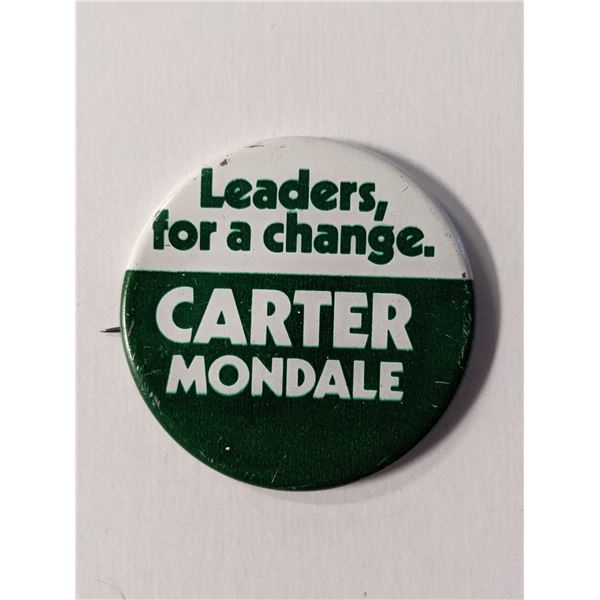 Carter Mondale Leaders For A Change Presidential Vintage Campaign Pin