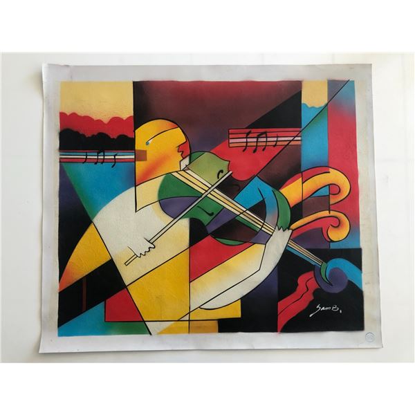 Violinist Abstract original painting on canvas