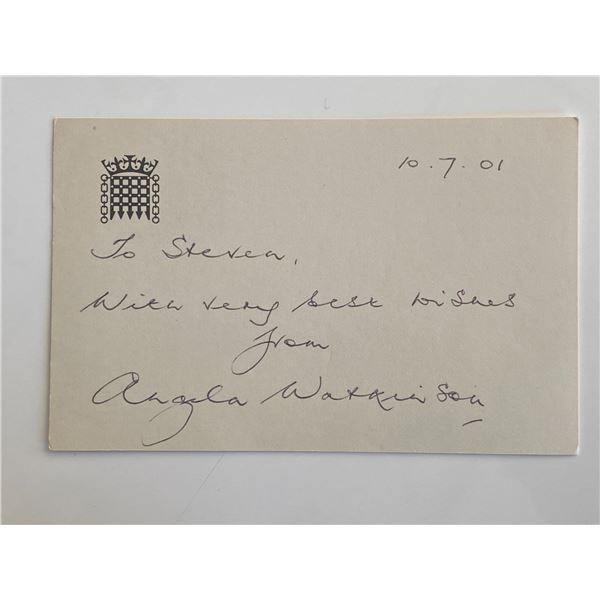 MP Angela Watkinson original signature