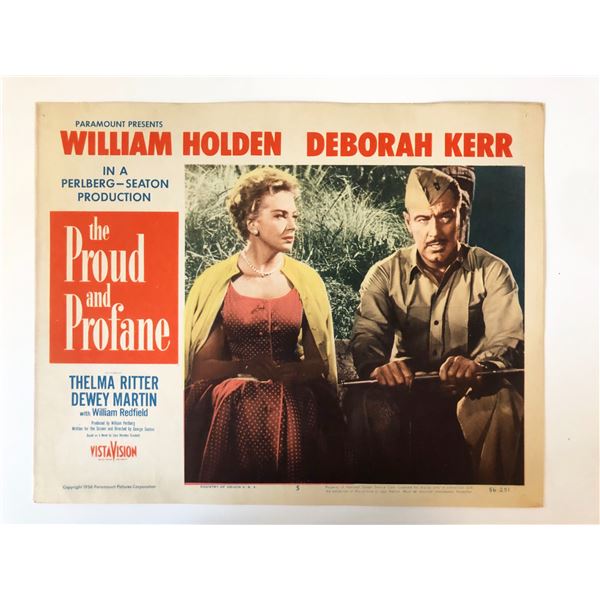 The Proud and Profane original 1956 vintage lobby card