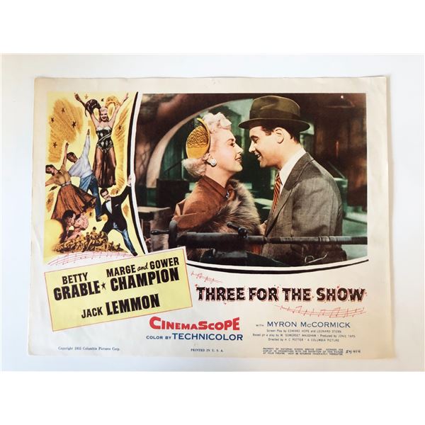 Three for the Show original 1954 vintage lobby card