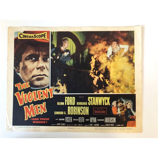 The Violent Men original 1954 vintage lobby card