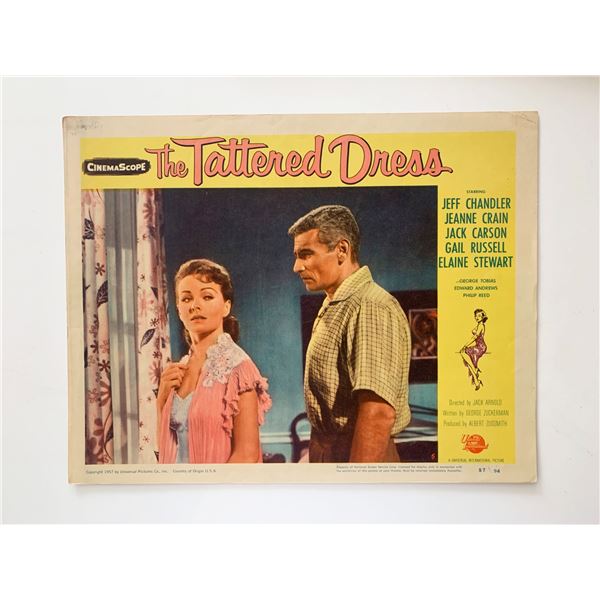 The Tattered Dress original 1957 vintage lobby card