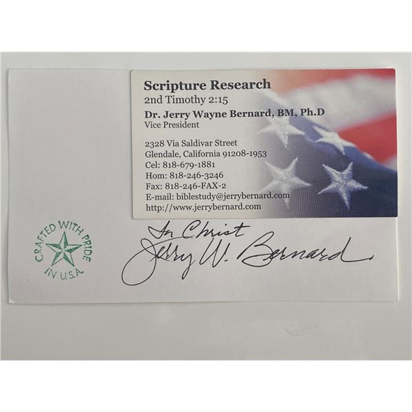 Jerry Wayne Bernard original signature