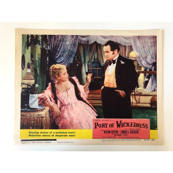 Port of Wickedness original 1954R  vintage lobby card
