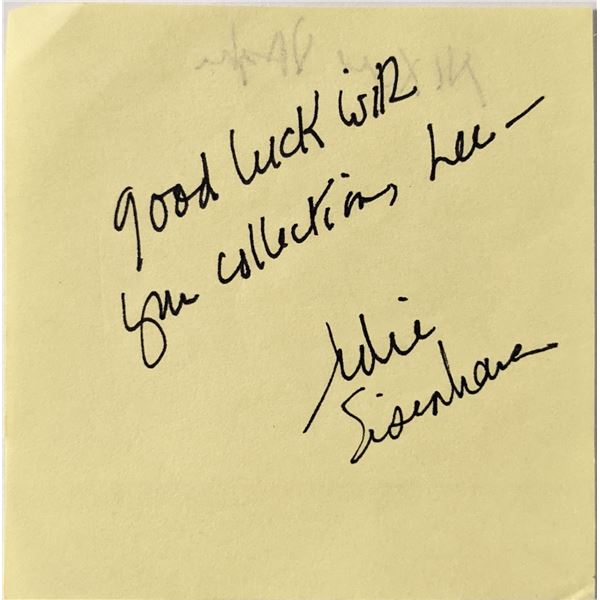 Julie Eisenhower signed post it note