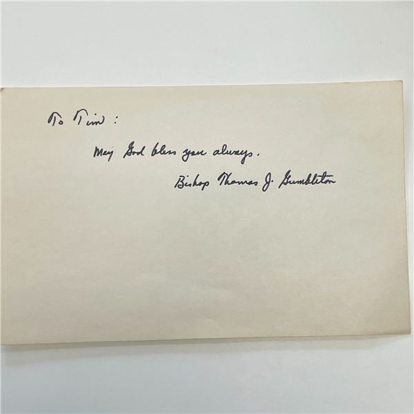 Thomas Gumbleton signed notec