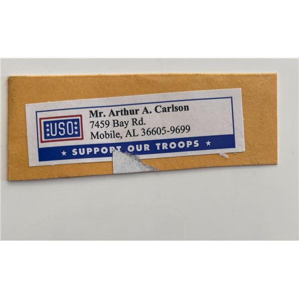 Arthur A. Carlson return address label