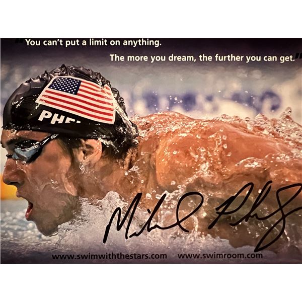 Michael Phelps facsimile signed photo. 8x10 inches