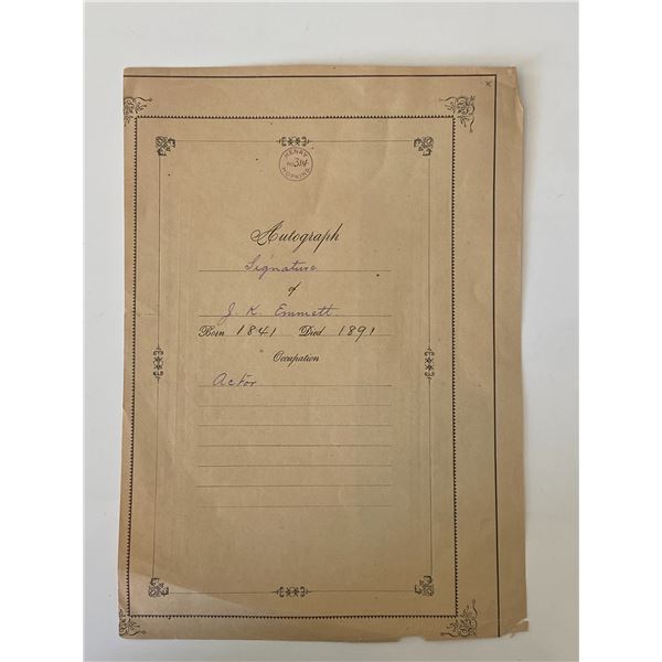 J.K. Emmett signed document