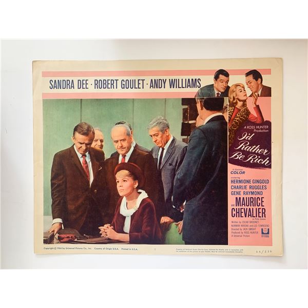 I'd Rather Be Rich original 1964 vintage lobby card
