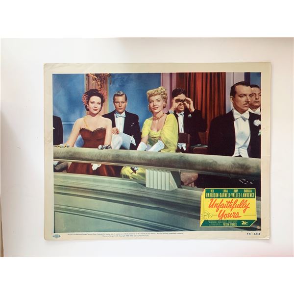 Unfaithfully Yours original 1948  vintage lobby card