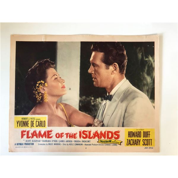 Flame of the Islands original 1955 vintage lobby card