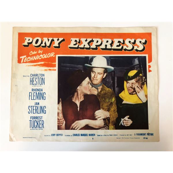 Pony Express original 1953 vintage lobby card